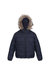 Childrens/Kids Faux Fur Trim Parka - Navy