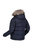 Childrens/Kids Faux Fur Trim Parka - Navy