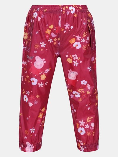 Regatta Childrens/Kids Floral Peppa Pig Packaway Waterproof Trousers product
