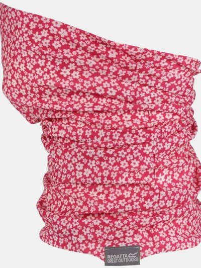 Regatta Childrens/Kids Floral Snood Scarf Mask - Pink Fushion product