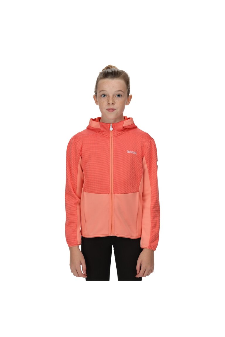 Childrens/Kids Highton Full Zip Fleece Jacket - Neon Peach/Fusion Coral - Neon Peach/Fusion Coral