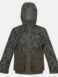 Childrens/Kids Hywell Camo Waterproof Jacket - Grape Leaf