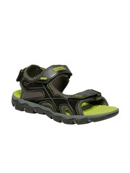 Childrens/Kids Kota Drift Sandals - Briar Grey/Lime Punch