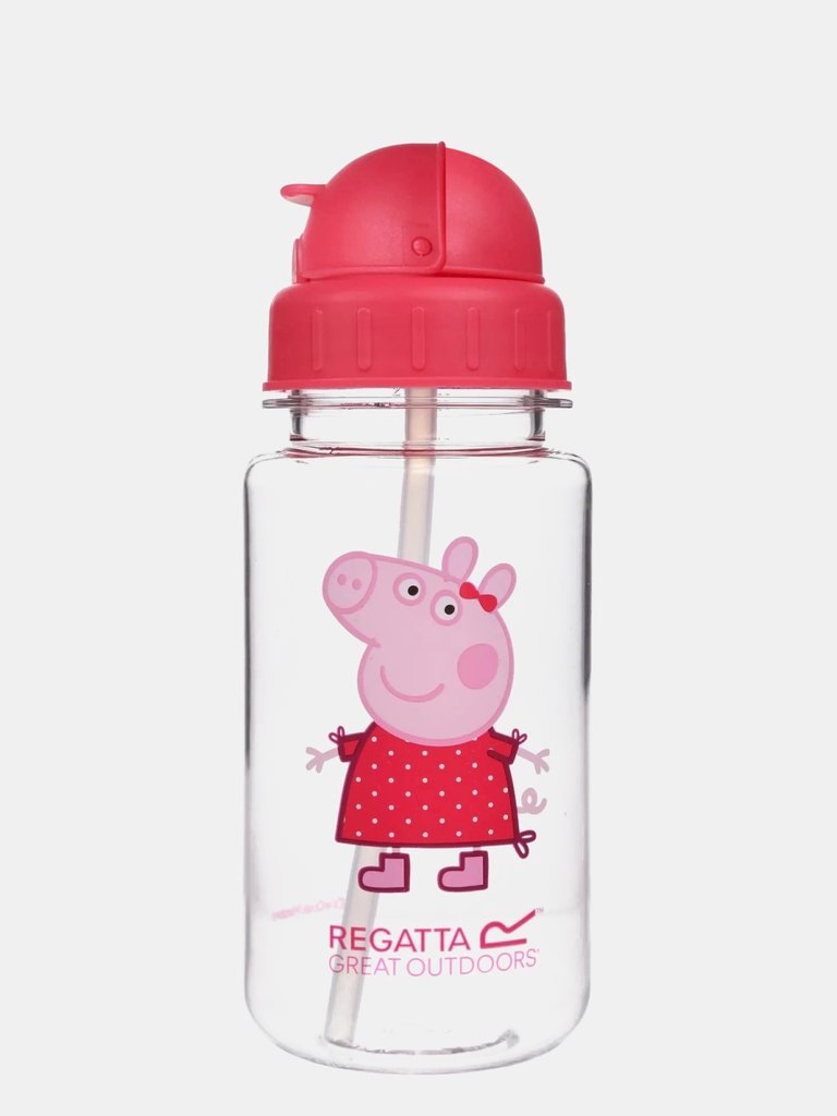 Childrens/Kids Logo Peppa Pig Tritan Water Bottle - Bright Blush