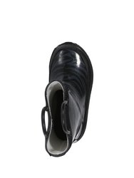 Childrens/Kids Minnow Patterned Wellington Boots - Black
