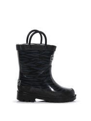 Childrens/Kids Minnow Patterned Wellington Boots - Black - Black