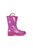 Childrens/Kids Minnow Patterned Wellington Boots - Unicorn/Red Ochre