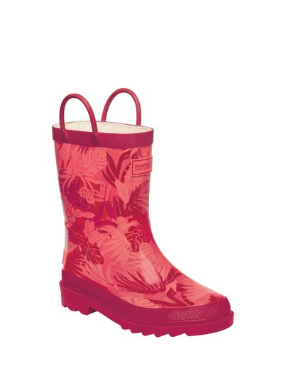 Regatta Childrens/Kids Minnow Patterned Wellington Boots - Unicorn/Red Ochre product