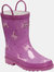 Childrens/Kids Minnow Patterned Wellington Boots - Unicorn/Red Ochre