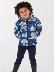 Childrens/Kids Muddy Puddle Peppa Pig Winter Scene Padded Waterproof Jacket  - Space Blue