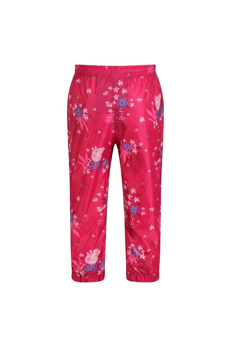 Childrens/Kids Pack It Floral Peppa Pig Waterproof Over Trousers