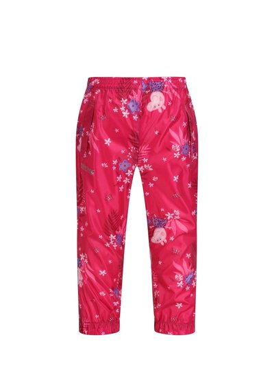 Regatta Childrens/Kids Pack It Floral Peppa Pig Waterproof Over Trousers product