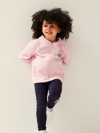 Regatta Childrens/Kids Peppa Pig Floral Fleece Full Zip Hoodie product
