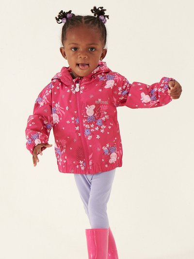 Regatta Childrens/Kids Peppa Pig Flowers Waterproof Jacket product