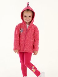 Childrens/Kids Peppa Pig Marl Fleece Full Zip Hoodie - Pink Fusion
