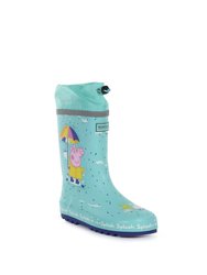 Childrens/Kids Peppa Pig Splash Square Galoshes Shoes - Aruba Blue