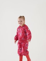 Childrens/Kids Pobble Peppa Pig Floral Waterproof Puddle Suit - Pink Fusion - Pink Fusion
