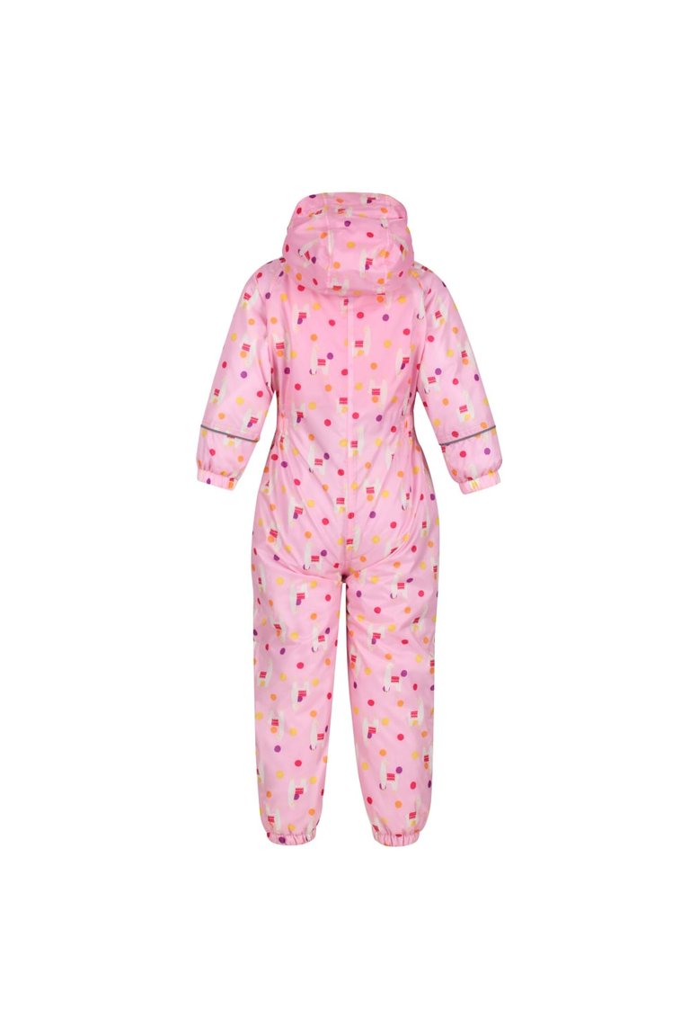 Childrens/Kids Printed Splat II Hooded Rainsuit - Sweet Lilac Llama