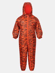 Childrens/Kids Printed Splat II Hooded Rainsuit - Blaze Orange