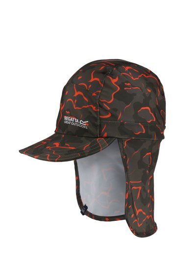 Regatta Childrens/Kids Protect Cap - Grape Leaf/Magma Orange Camo product