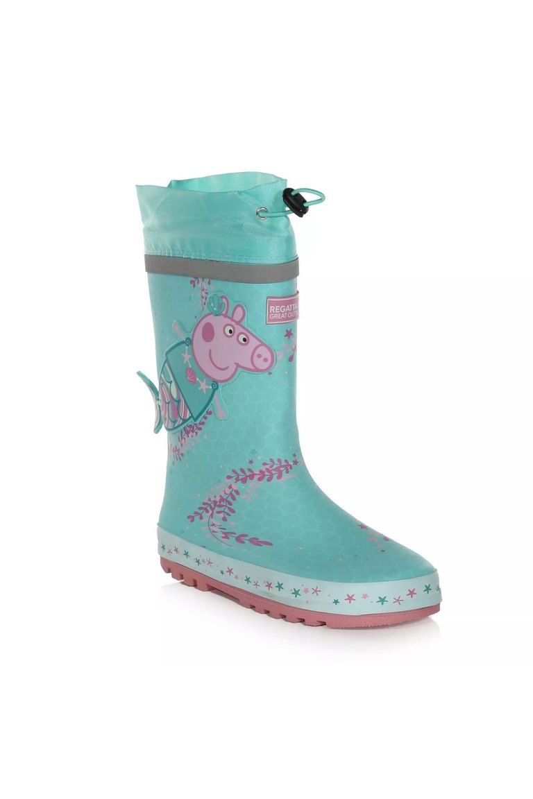 Childrens/Kids Puddle Peppa Pig Galoshes - Aruba Blue - Aruba Blue