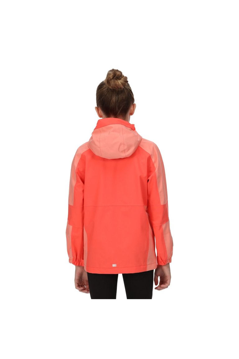 Childrens/Kids Rayz Waterproof Jacket - Neon Peach/Fusion Coral