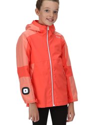 Childrens/Kids Rayz Waterproof Jacket - Neon Peach/Fusion Coral - Neon Peach/Fusion Coral