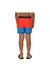 Childrens/Kids Sergio Swim Shorts - Fiery Red/Imperial Blue