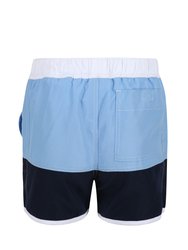 Childrens/Kids Sergio Swim Shorts - Powder Blue/Navy