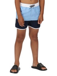 Childrens/Kids Sergio Swim Shorts - Powder Blue/Navy - Powder Blue/Navy