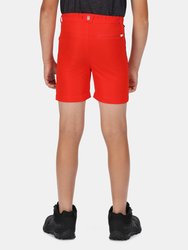 Childrens/Kids Sorcer II Mountain Shorts - Fiery Red/India Grey