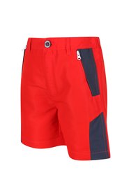 Childrens/Kids Sorcer II Mountain Shorts - Fiery Red/India Grey