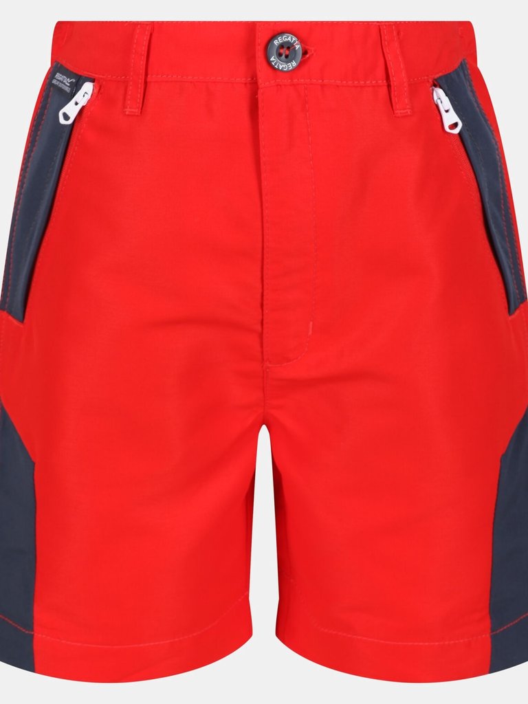 Childrens/Kids Sorcer II Mountain Shorts - Fiery Red/India Grey - Fiery Red/India Grey