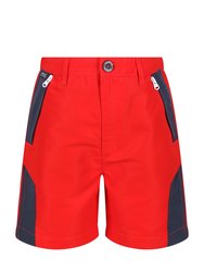 Childrens/Kids Sorcer II Mountain Shorts - Fiery Red/India Grey - Fiery Red/India Grey