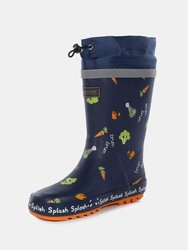 Childrens/Kids Splash Peppa Pig Galoshes - Navy/Orange/Green