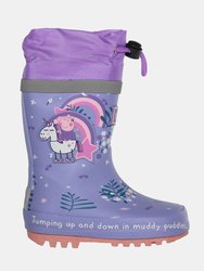 Childrens/Kids Splash Peppa Pig Unicorn Galoshes - Lilac Bloom