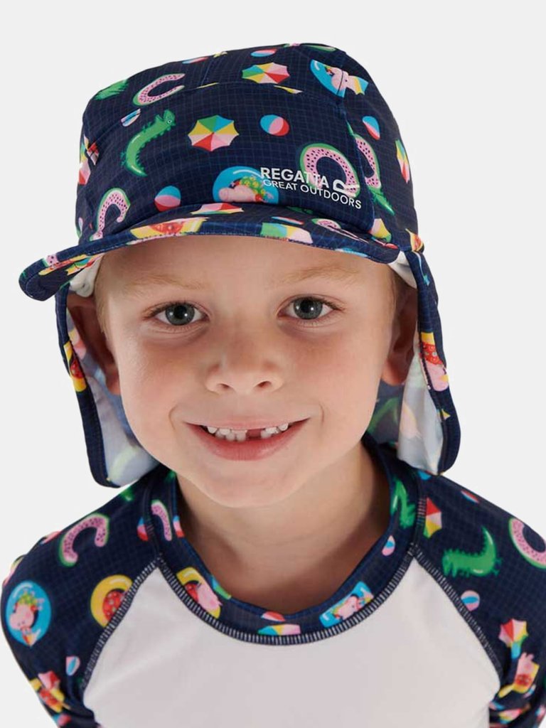 Childrens/Kids Sunshade Peppa Pig Neck Protector Cap