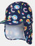 Childrens/Kids Sunshade Peppa Pig Neck Protector Cap - Navy