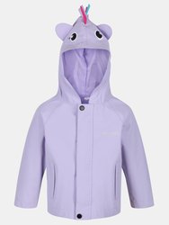 Childrens/Kids Unicorn Waterproof Jacket - Lilac