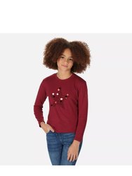 Childrens/Kids Wenbie III Stars Long-Sleeved T-Shirt - Dark Pimento