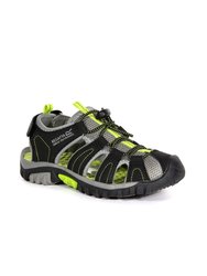 Childrens/Kids Westshore Sandals - Black/Lime Green