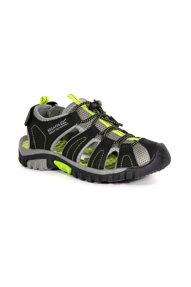 Childrens/Kids Westshore Sandals - Black/Lime Green