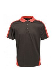 Contrast Coolweave Pique Polo Shirt - Black/Classic Red