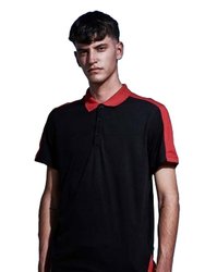 Contrast Coolweave Pique Polo Shirt - Black/Classic Red - Black/Classic Red