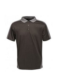 Contrast Coolweave Pique Polo Shirt - Black/Seal Grey - Black/Seal Grey