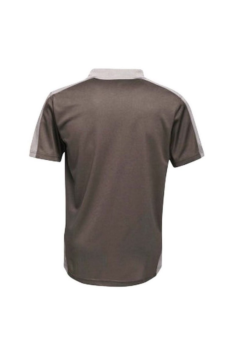 Contrast Coolweave Pique Polo Shirt - Black/Seal Grey