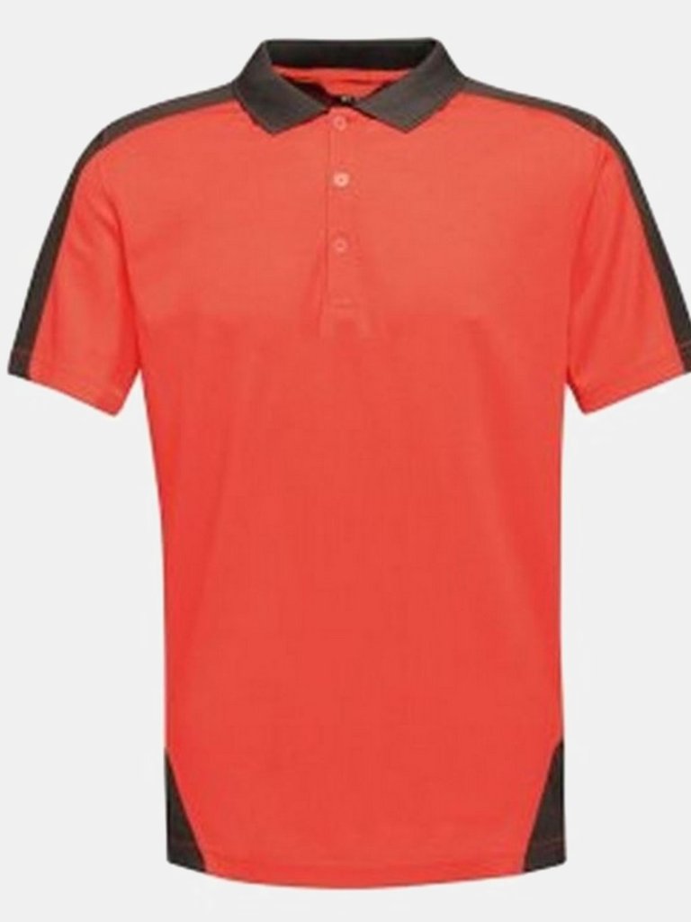Contrast Coolweave Pique Polo Shirt - Classic Red/Black - Classic Red/Black