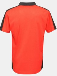Contrast Coolweave Pique Polo Shirt - Classic Red/Black