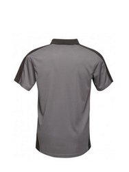Contrast Coolweave Pique Polo Shirt - Seal Grey/Black