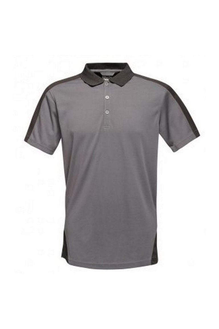Contrast Coolweave Pique Polo Shirt - Seal Grey/Black - Seal Grey/Black